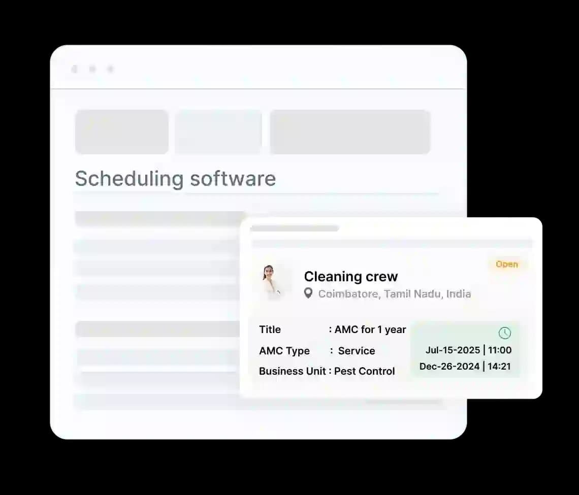 Scheduling Software Dashboard