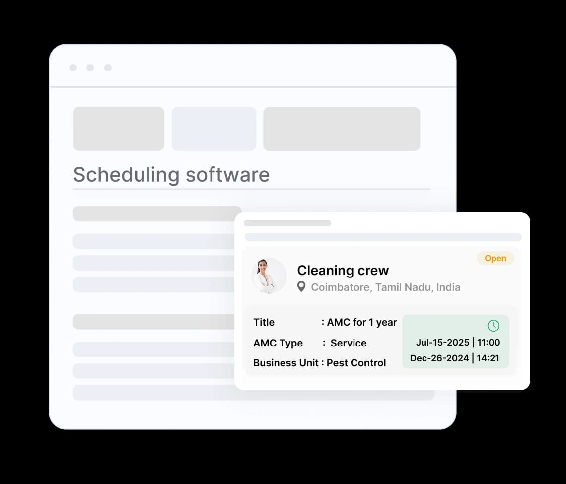 Scheduling Software Dashboard
