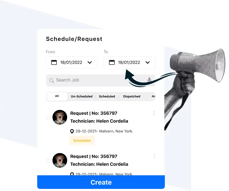 schedule or request field service jobs using scheduling software